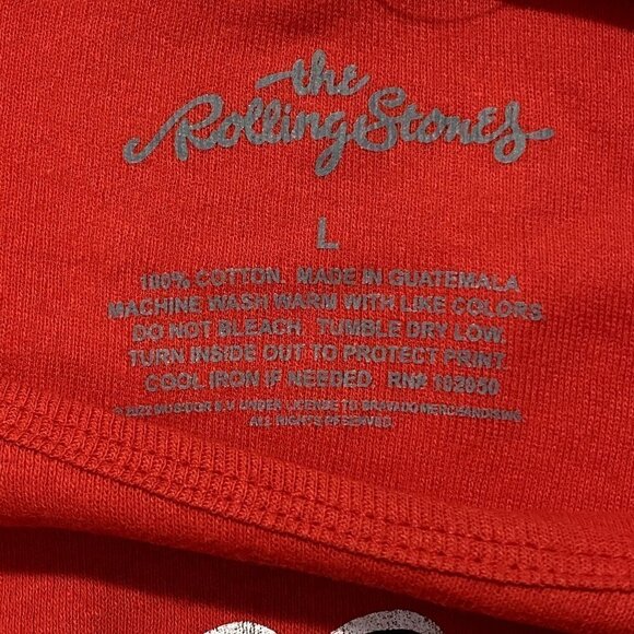 Bravado The Rolling Stones Sz Lg Red USA Ribbed Tank Raw Hem - Picture 5 of 9